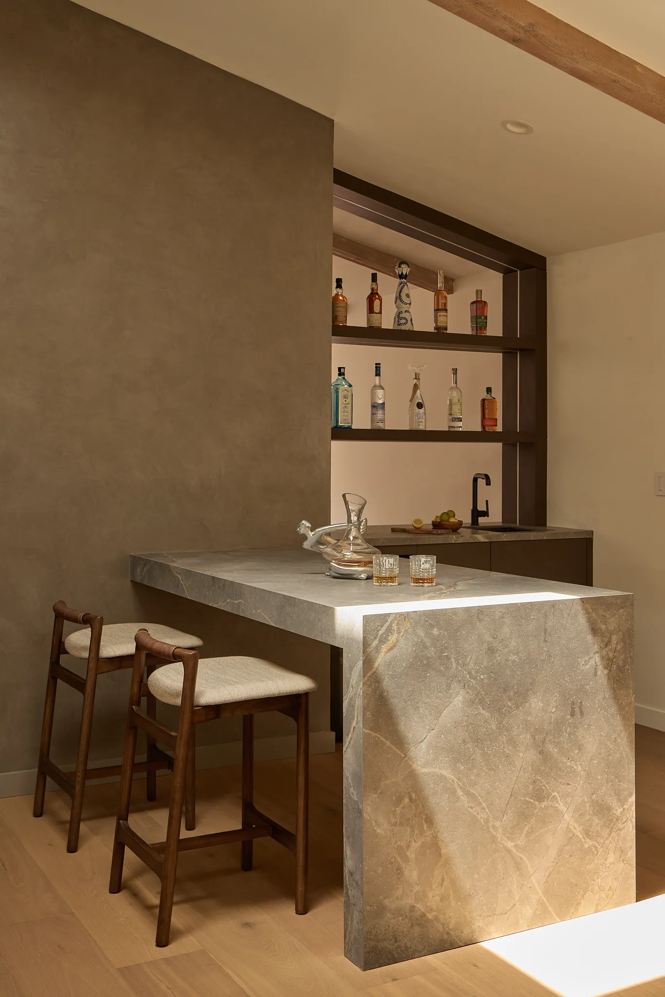 Woodland Hills kitchen remodel — completed cabinetry and lighting